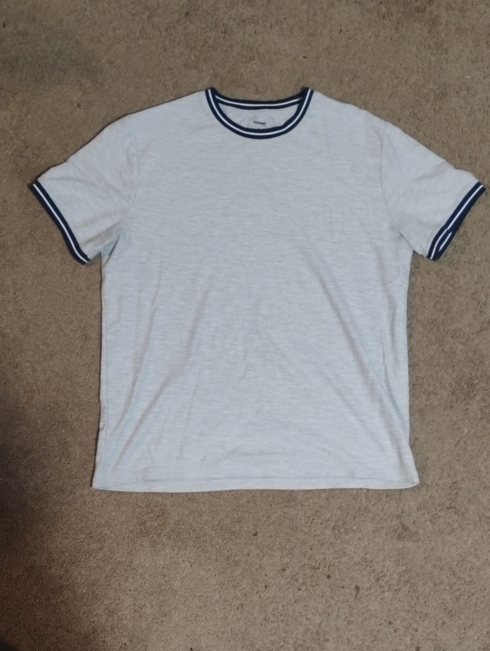 Men's Sonoma Grey Ringer Crew Neck T-Shirt with Navy Trim